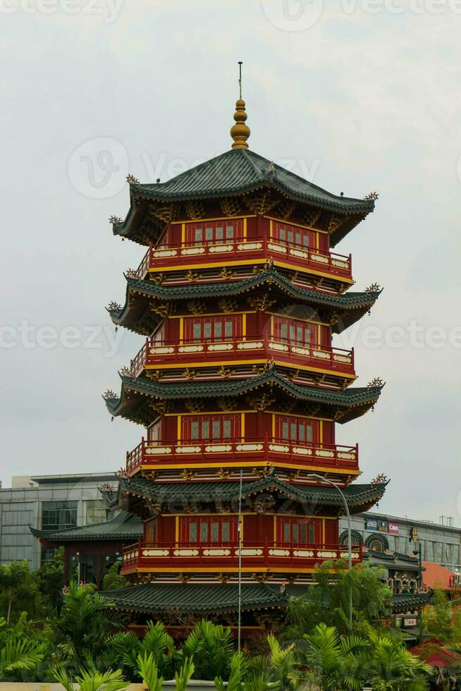 The pagoda is in the middle of Chinatown PIK Pantjoran, Pantai Indah Kapuk. photo