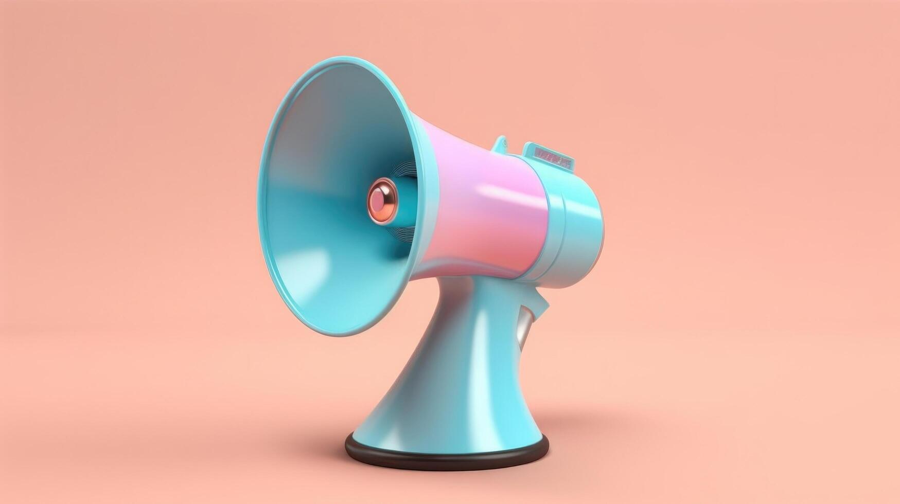 Megaphone on vivid background. Illustration photo