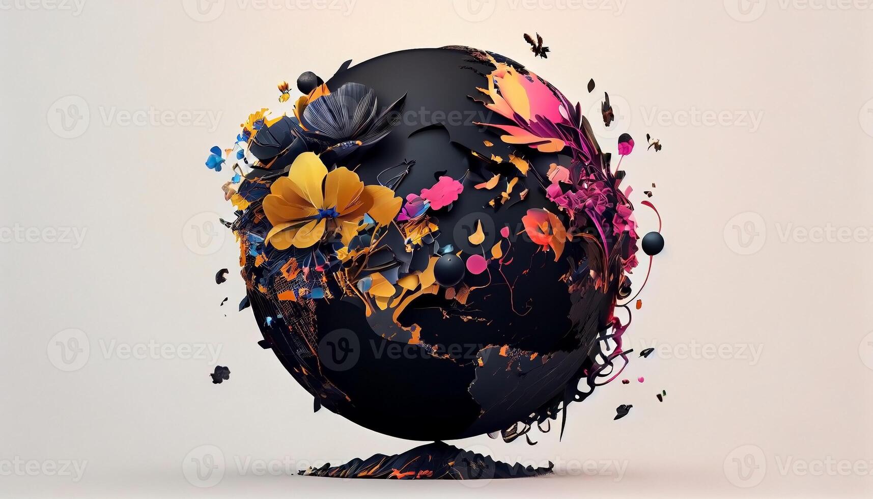 Abstract Globe background illustration design artwork.earth globe art abstraction, photo