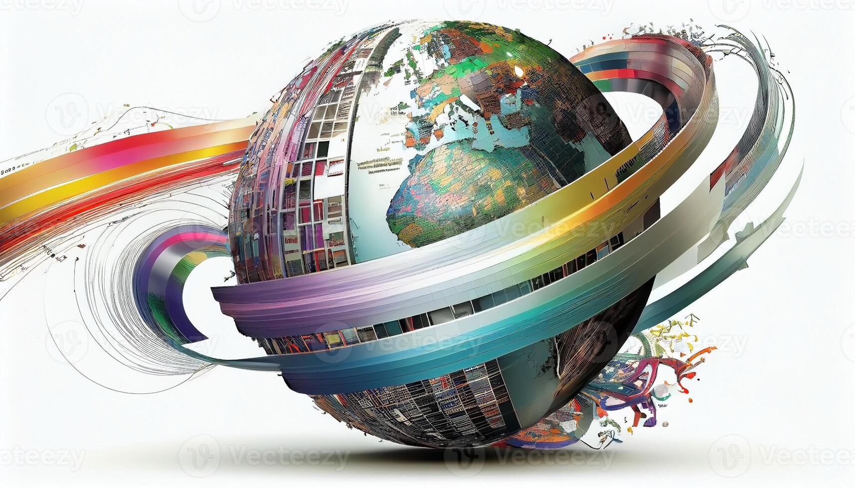 Abstract Globe background illustration design artwork.earth globe art abstraction, photo
