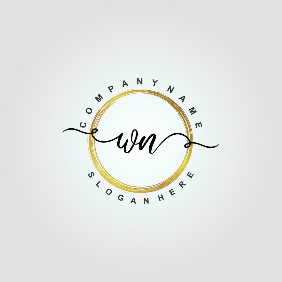 WN Initial beauty floral logo template vector
