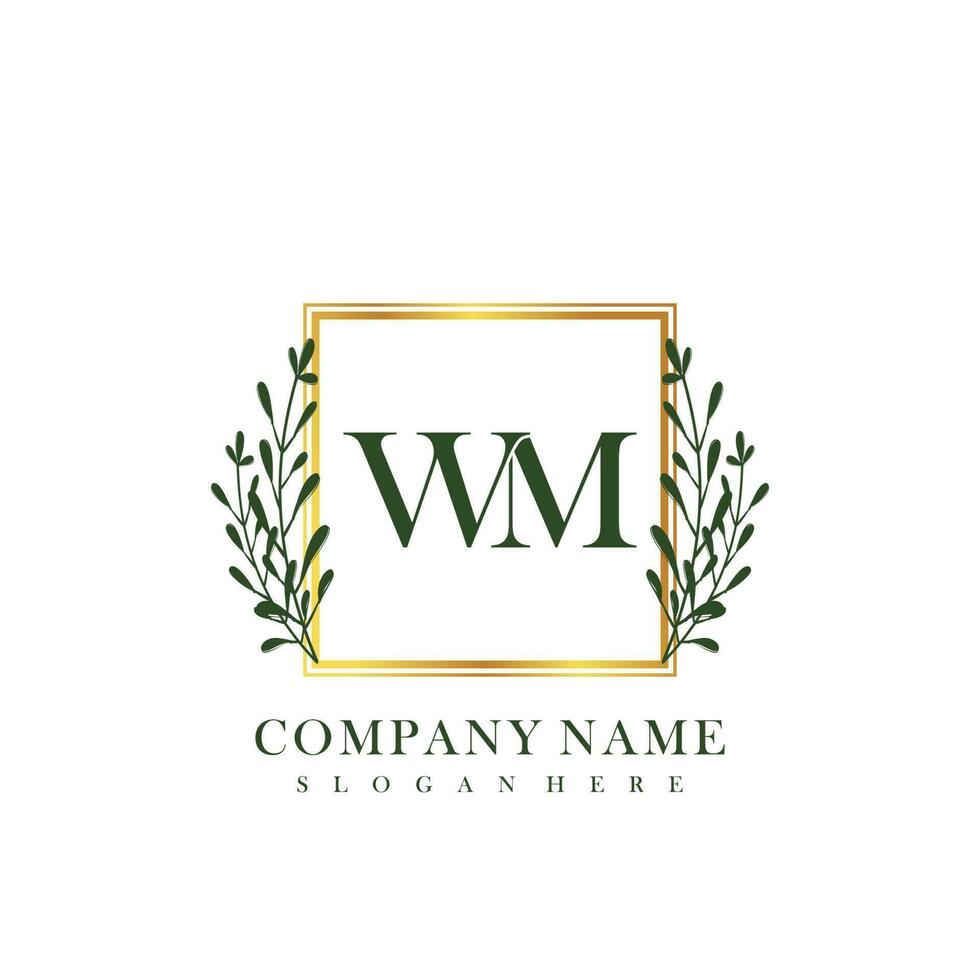 WM Initial beauty floral logo template vector