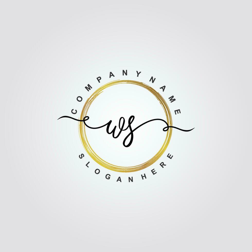 WS Initial beauty floral logo template vector