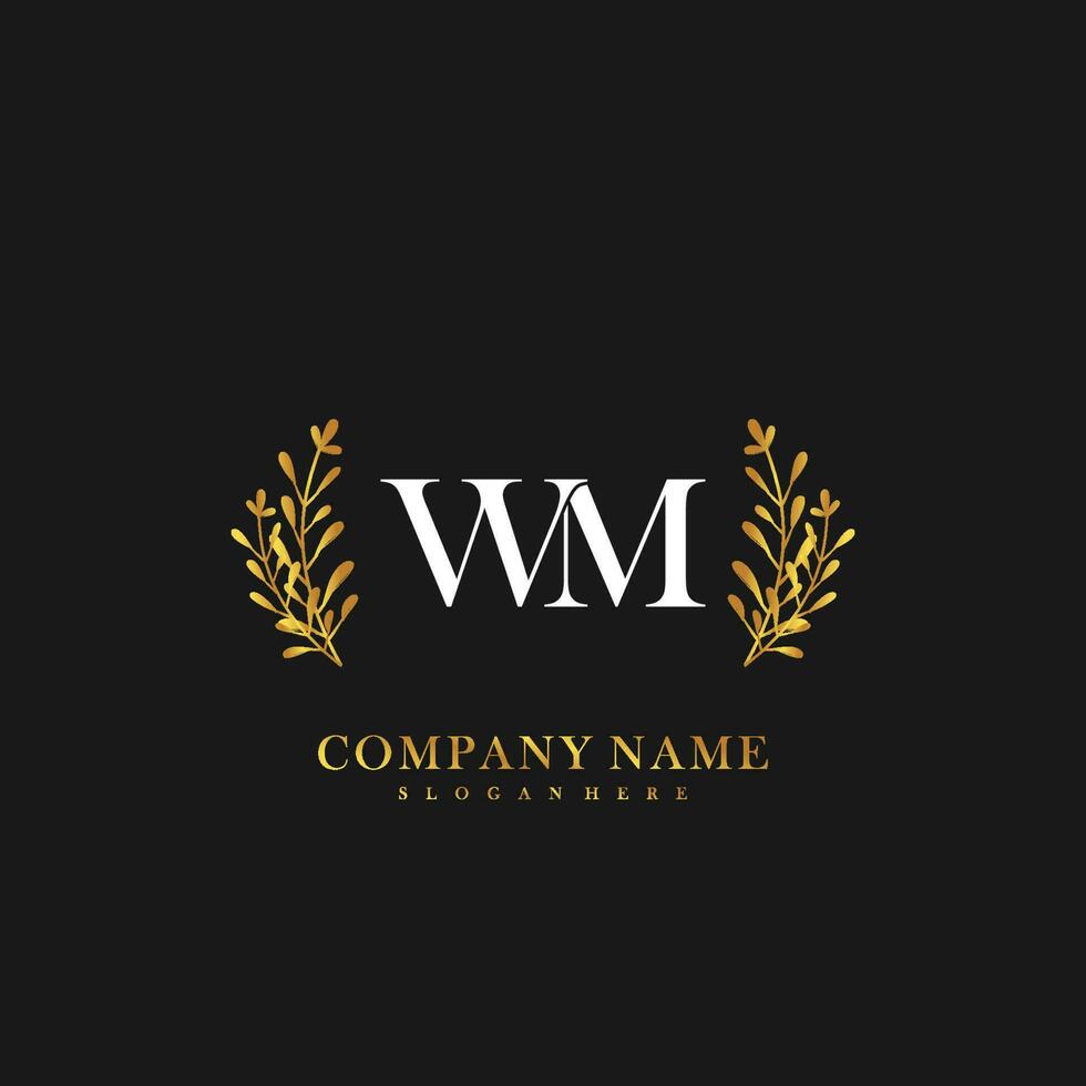 WM Initial beauty floral logo template vector