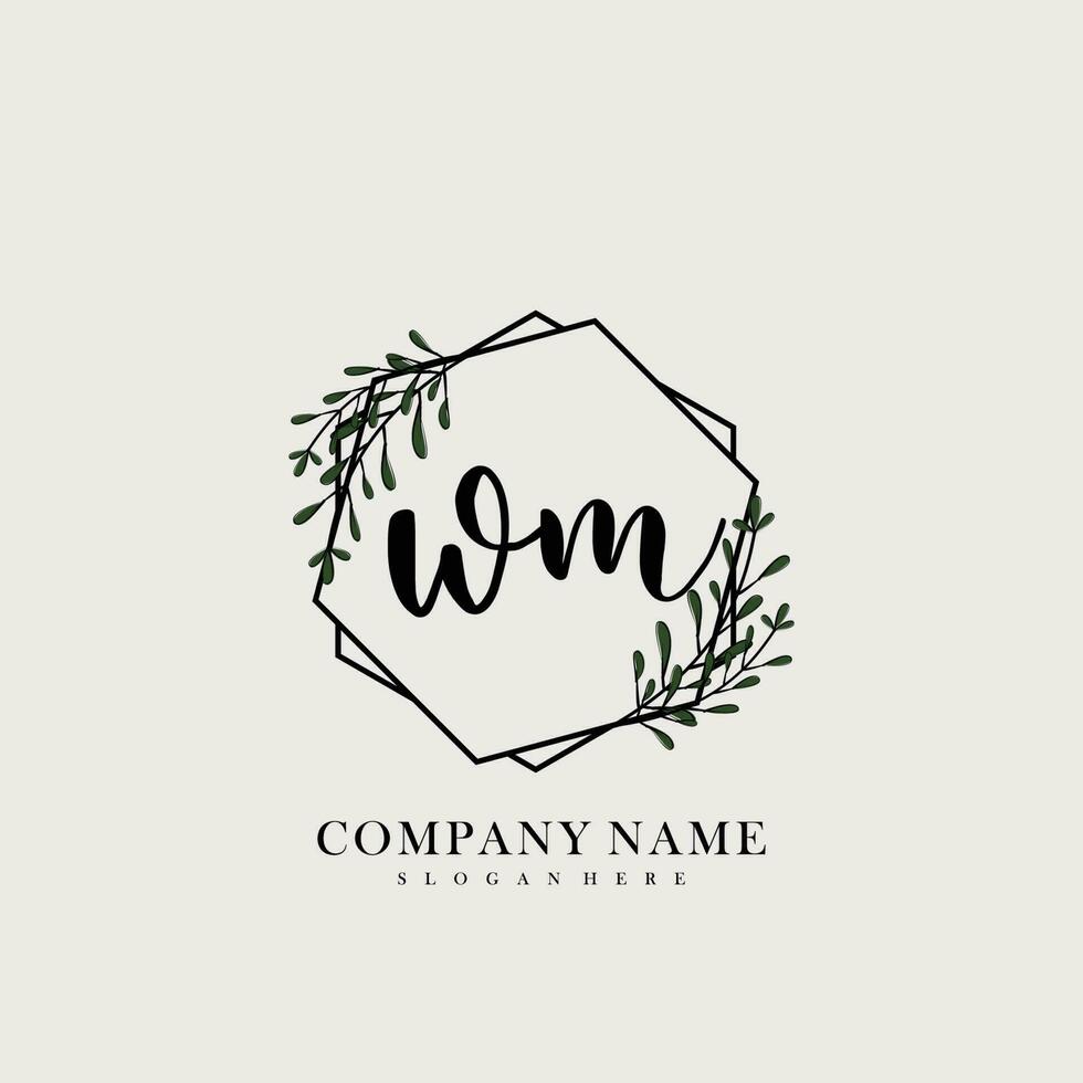 WM Initial beauty floral logo template vector