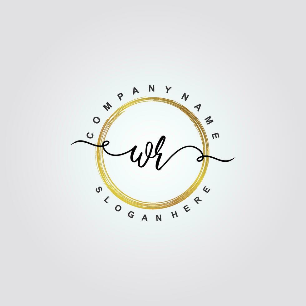WR Initial beauty floral logo template vector