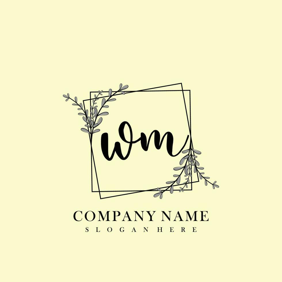 WM Initial beauty floral logo template vector