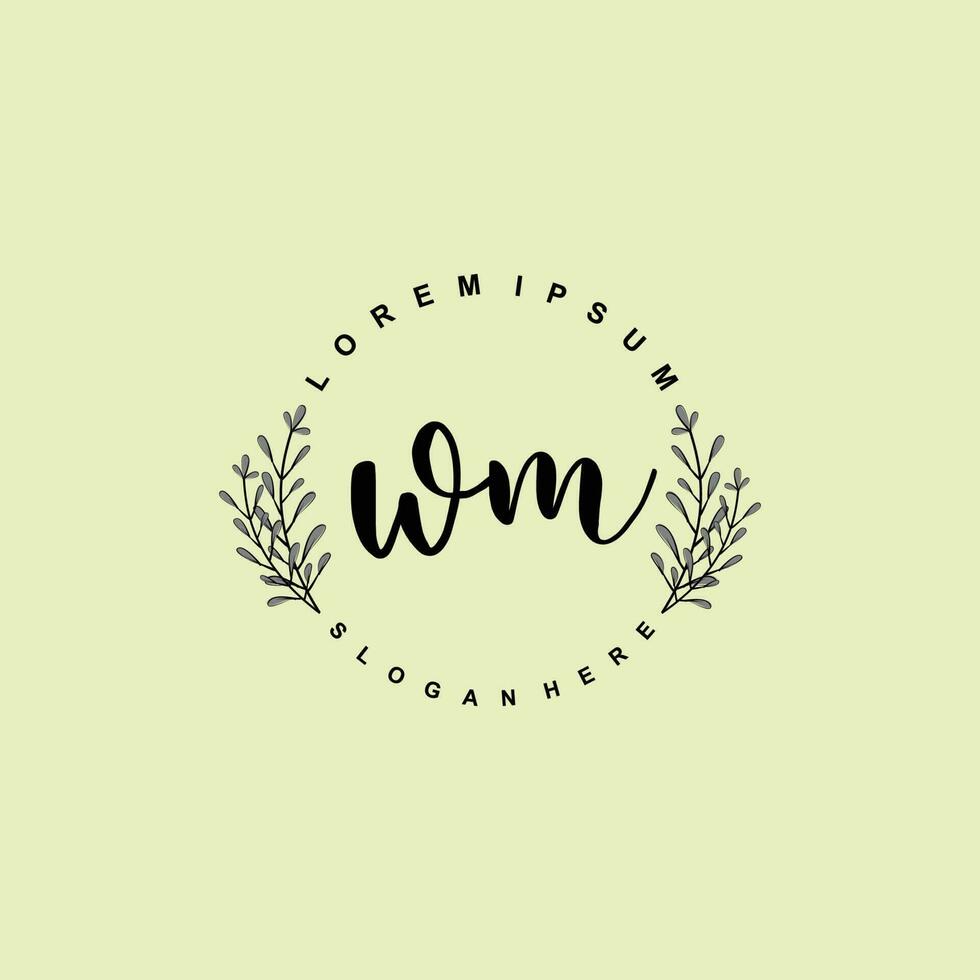 WM Initial beauty floral logo template vector