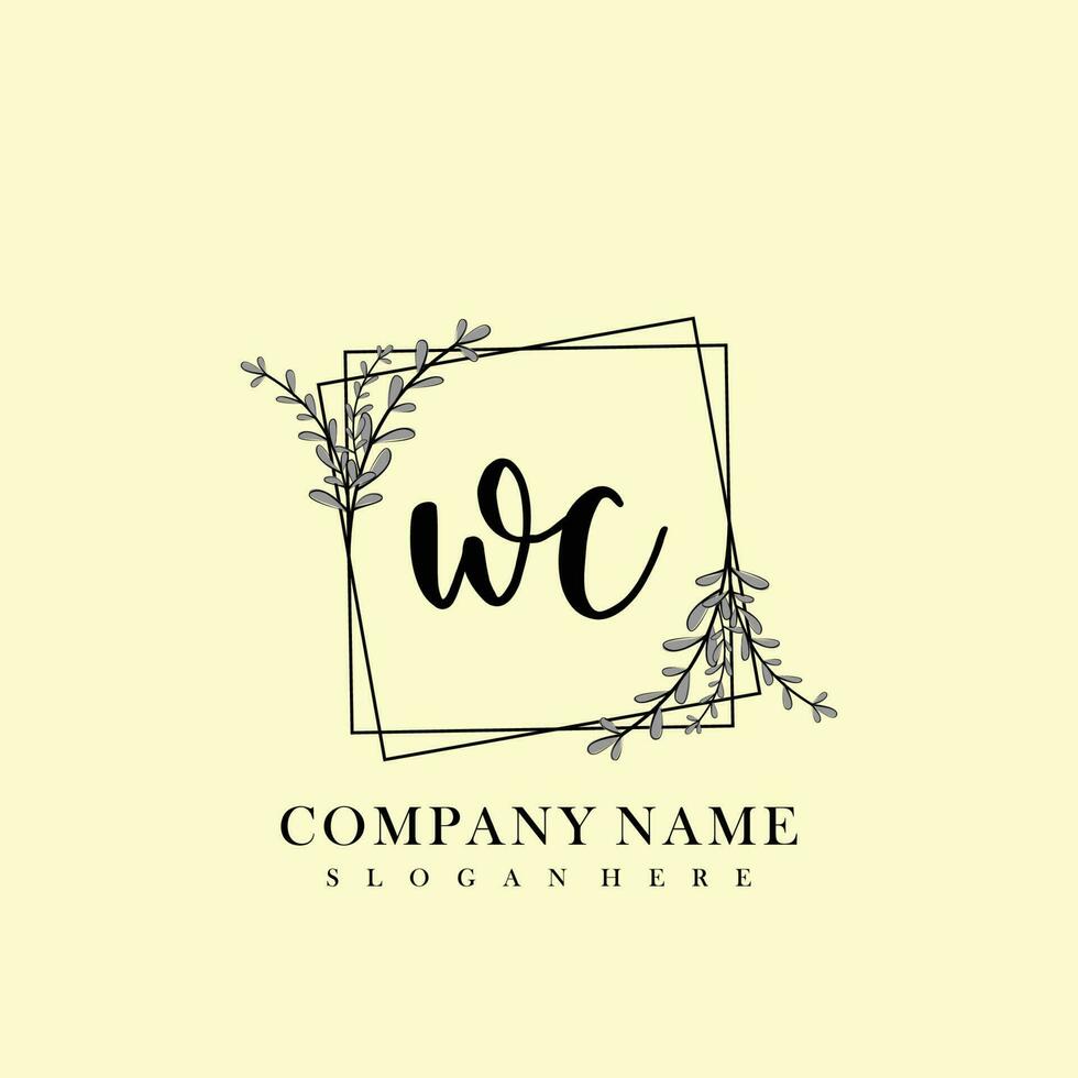 WC Initial beauty floral logo template vector