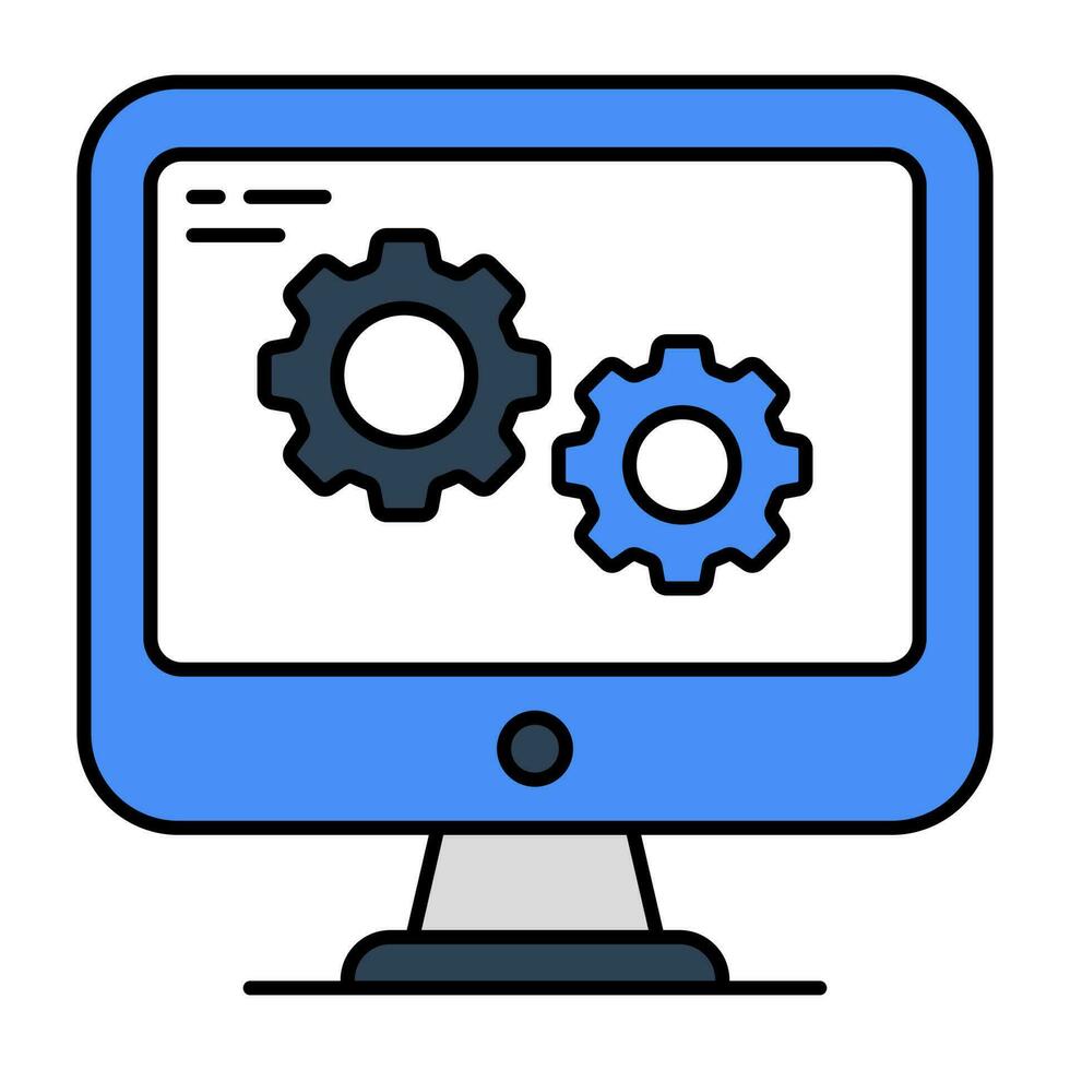 Conceptual flat design icon of system setting vector