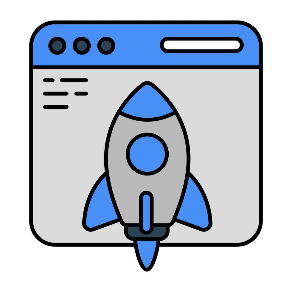 Conceptual design icon of web launch vector