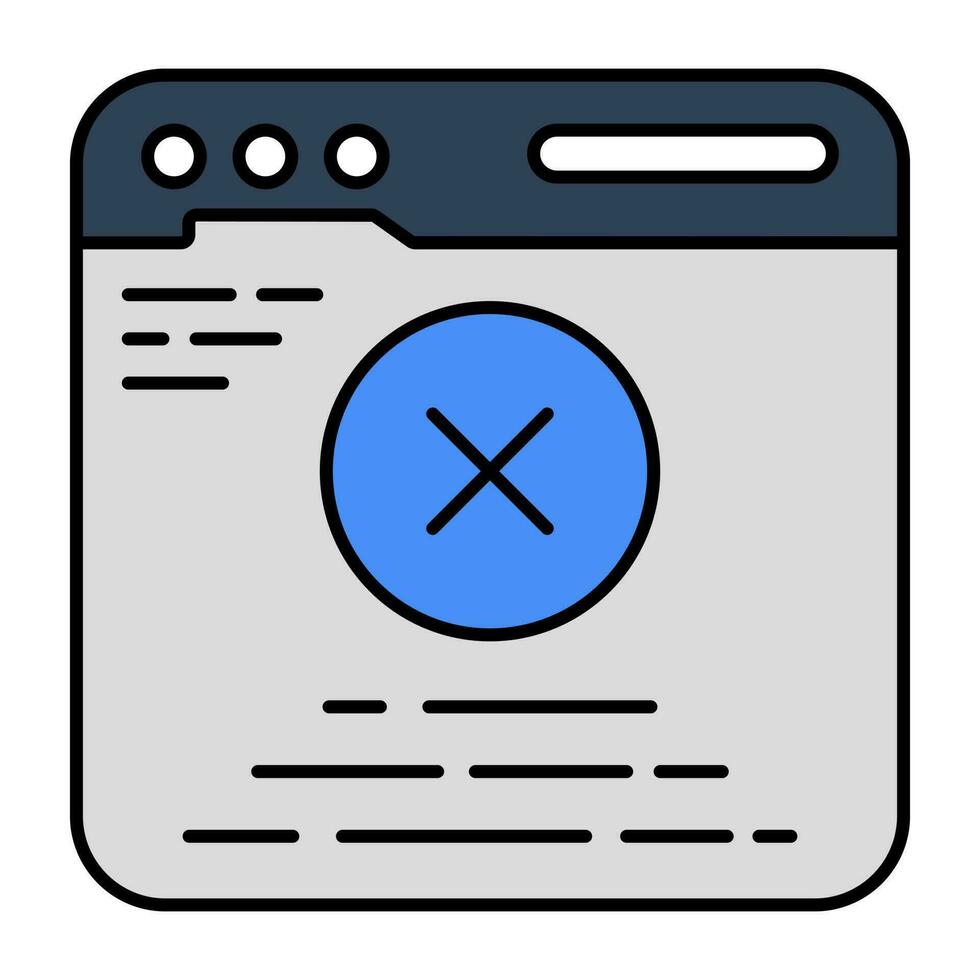 Editable design icon of block website vector