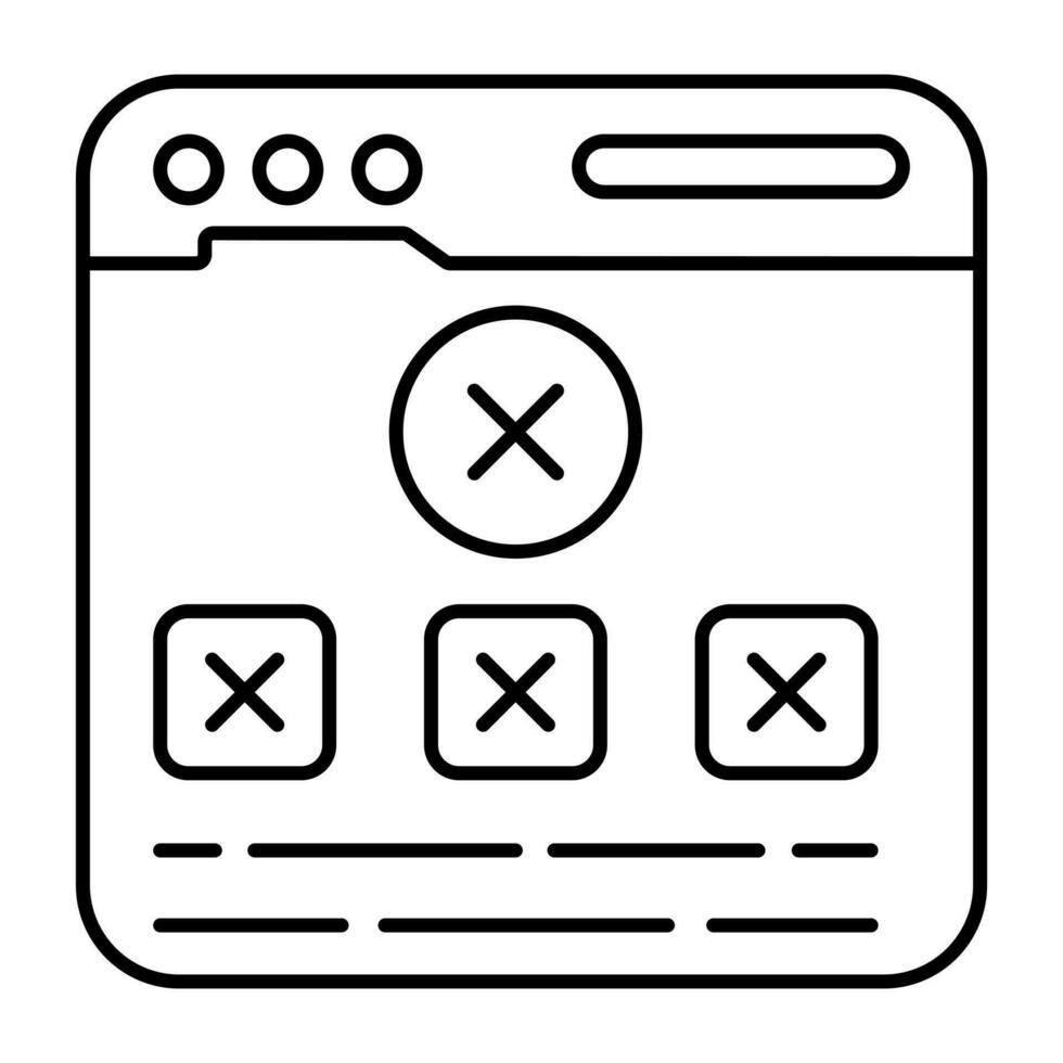 Editable design icon of block website vector