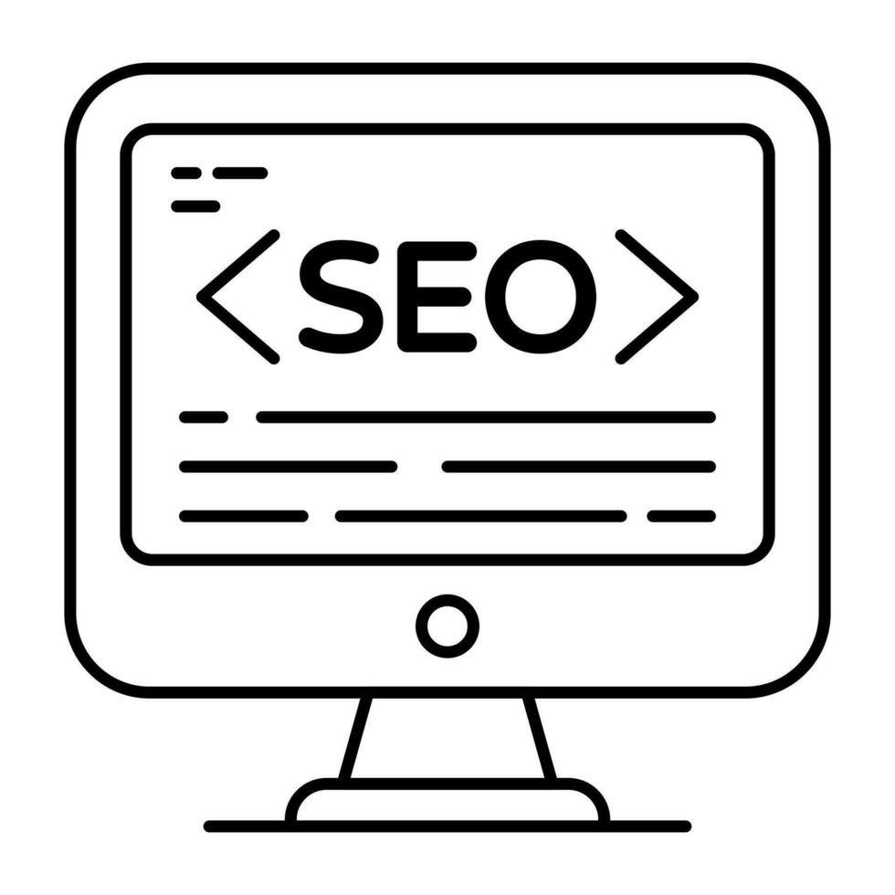 Conceptual line design icon of search engine optimization vector