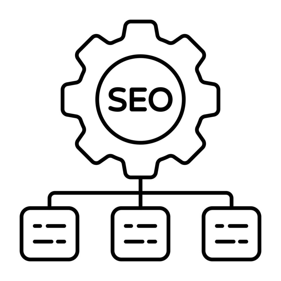 Conceptual line design icon of seo setting vector
