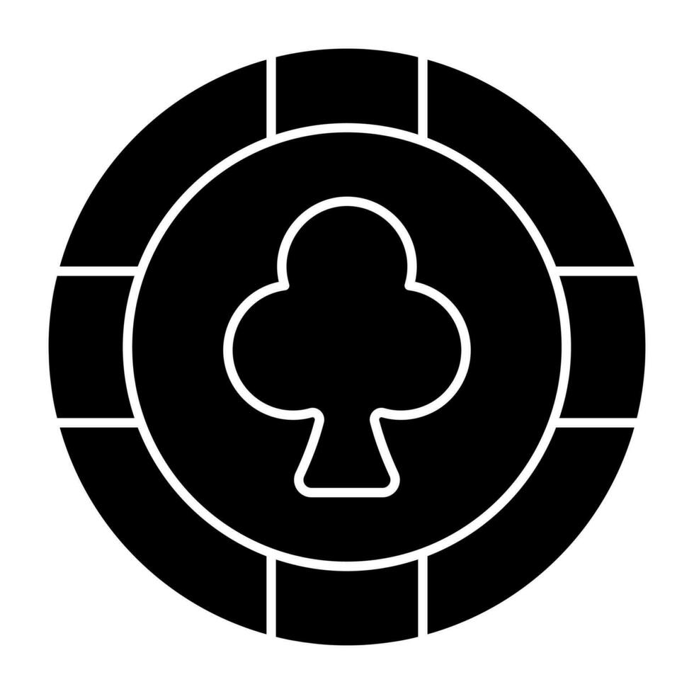A solid design icon of casino token vector