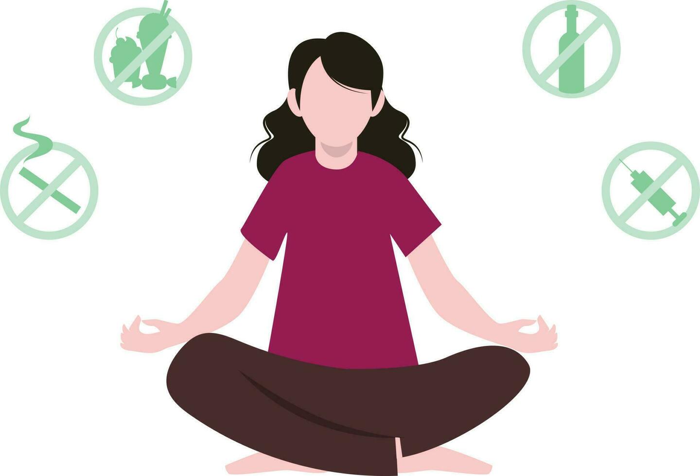 The girl is meditating. vector