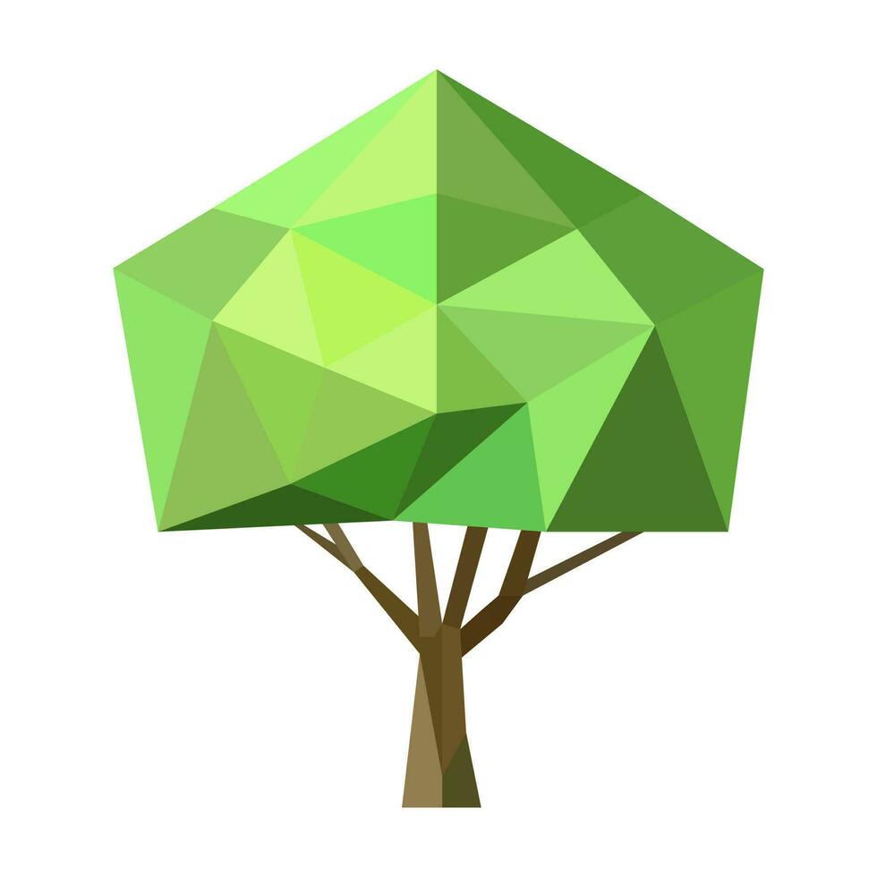 Abstract low poly tree icon isolated. Geometric polygonal style. 3d low poly. vector