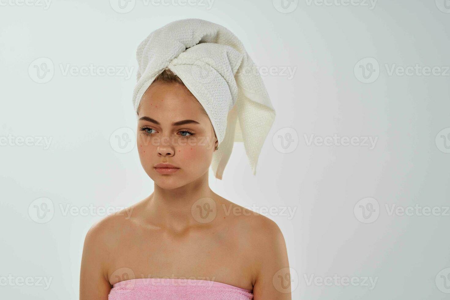woman with bare shoulders makeup hygiene cropped view photo