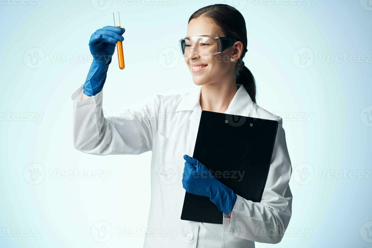 female laboratory assistant research technology experiment Professional photo