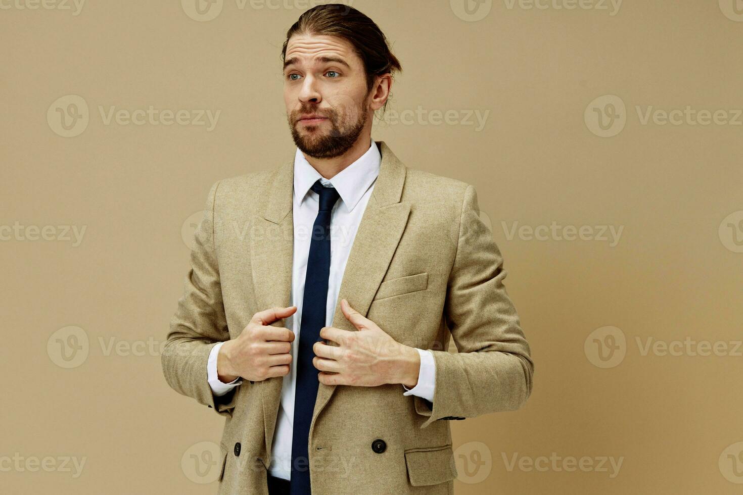 businessman in a suit with a tie posing lifestyle model photo