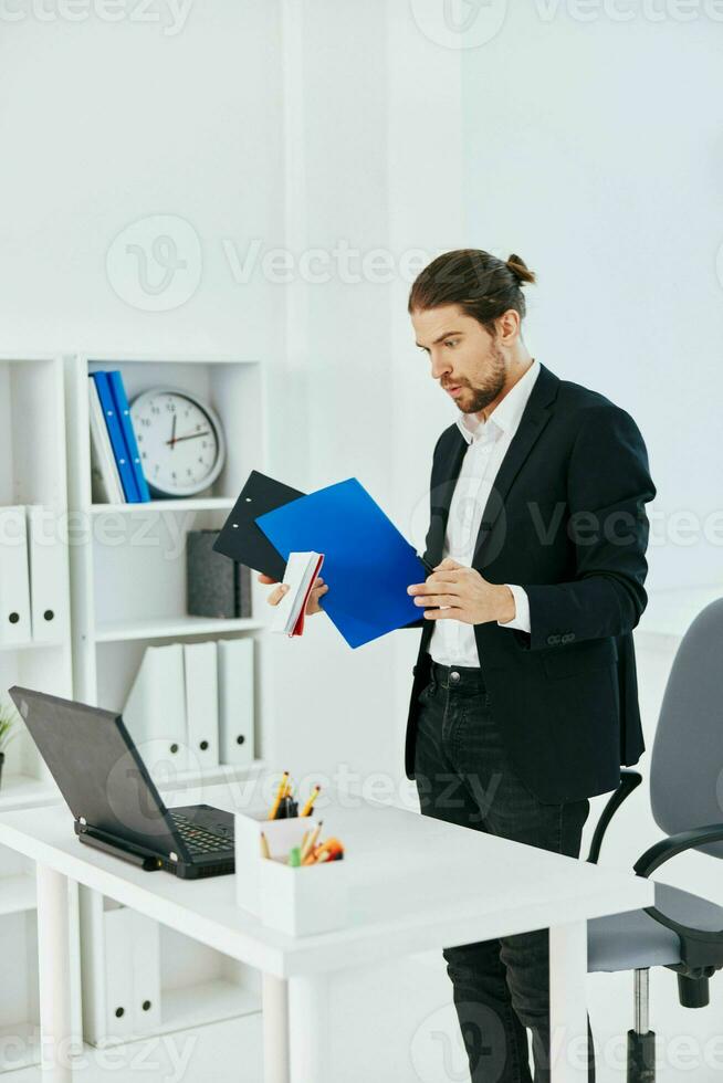 manager emotions work office desk technology photo