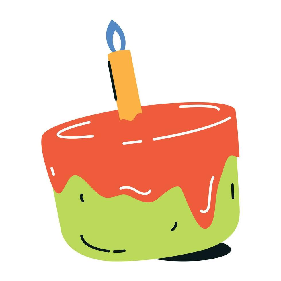 un atractivo plano icono de cumpleaños pastel vector