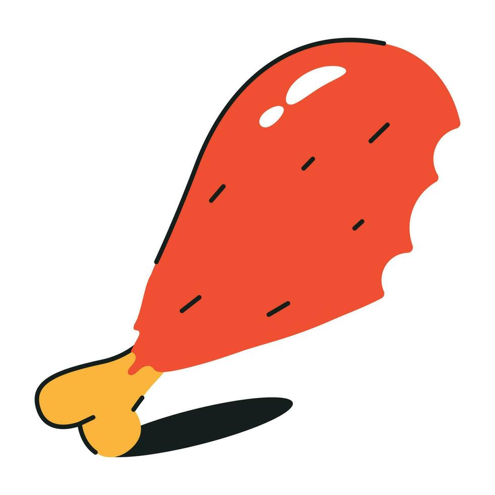 Easy to use flat icon of chicken drumstick vector