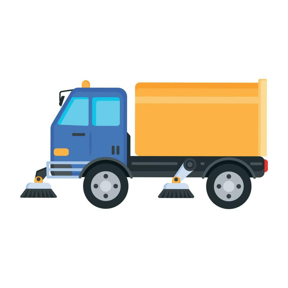 Trendy Sweeper Truck vector