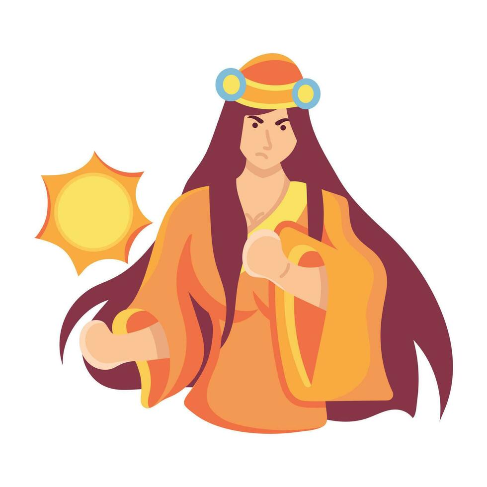 Trendy Sun Goddess vector