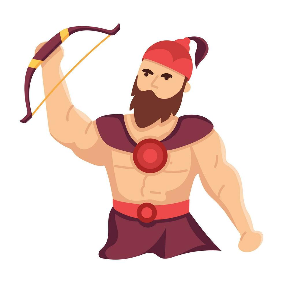 Trendy Mongol Archer vector