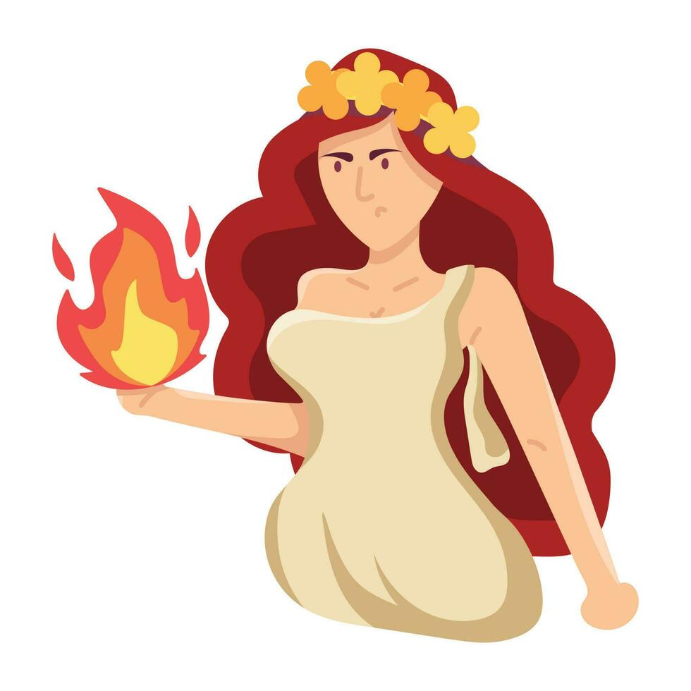 Trendy Hestia Goddess vector