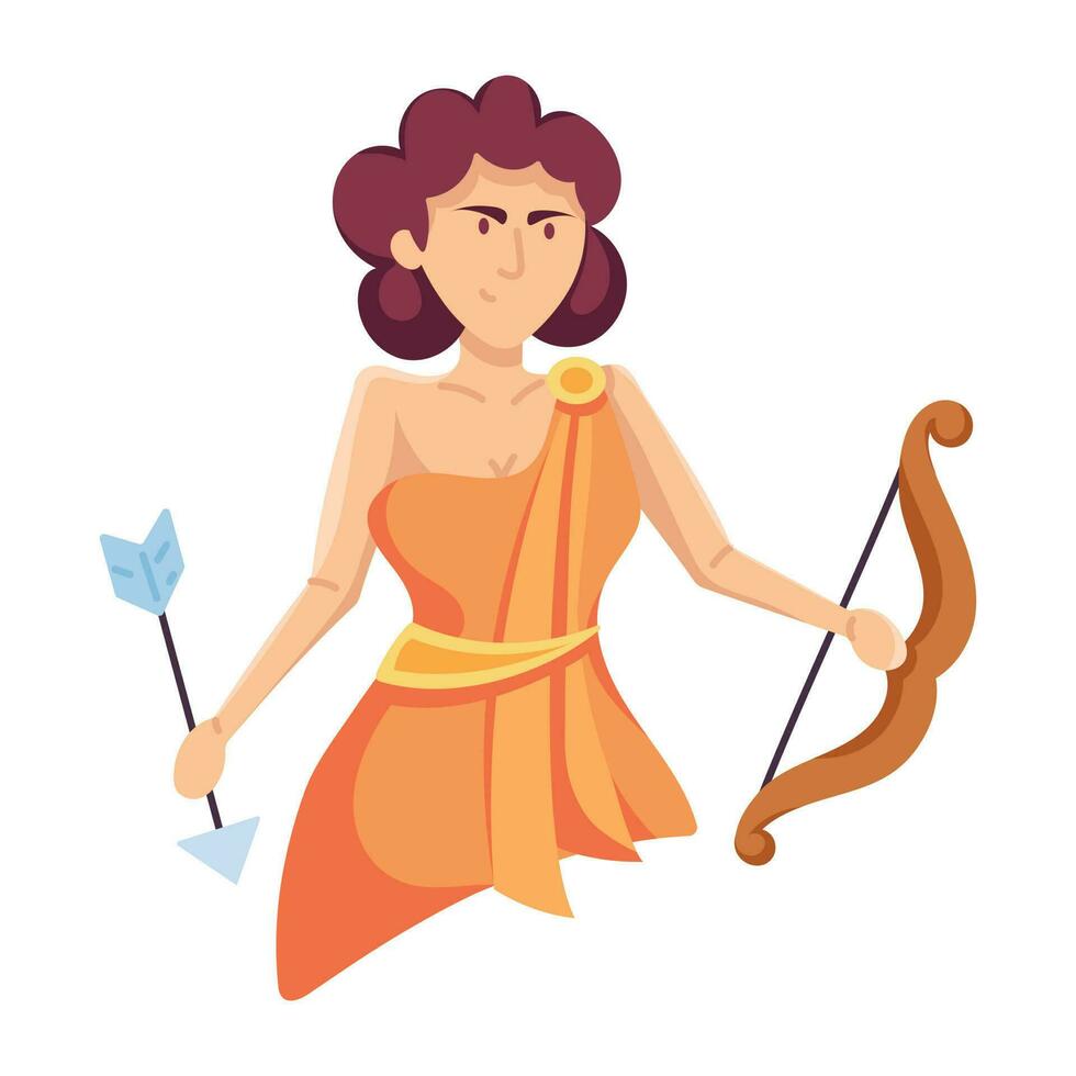 Trendy Artemis Goddess vector