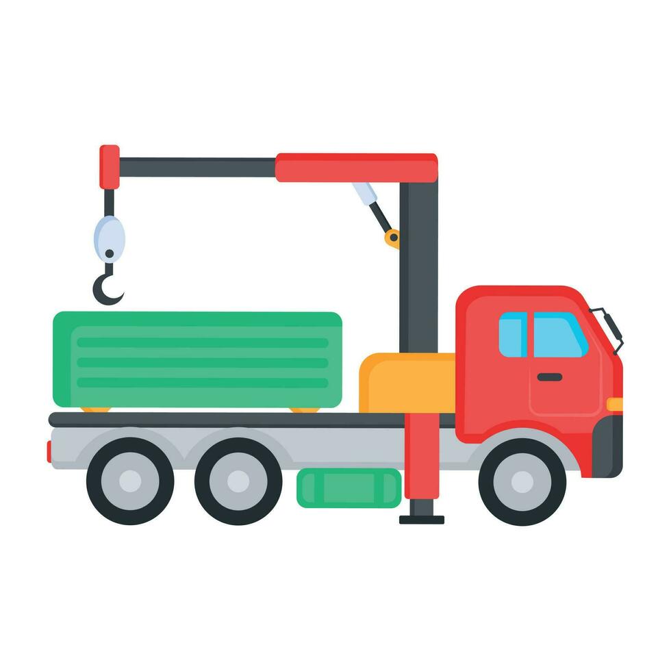 Trendy Crane Lorry vector