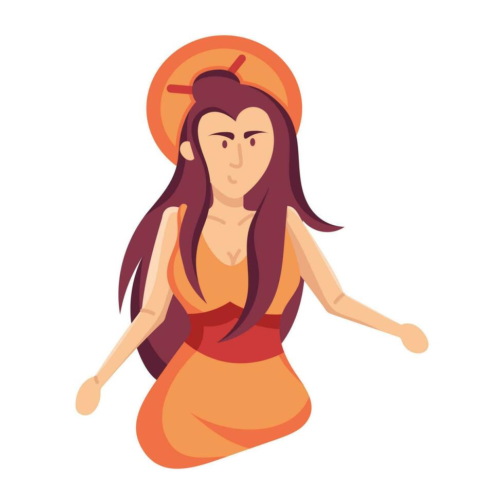 Trendy Female Monk vector