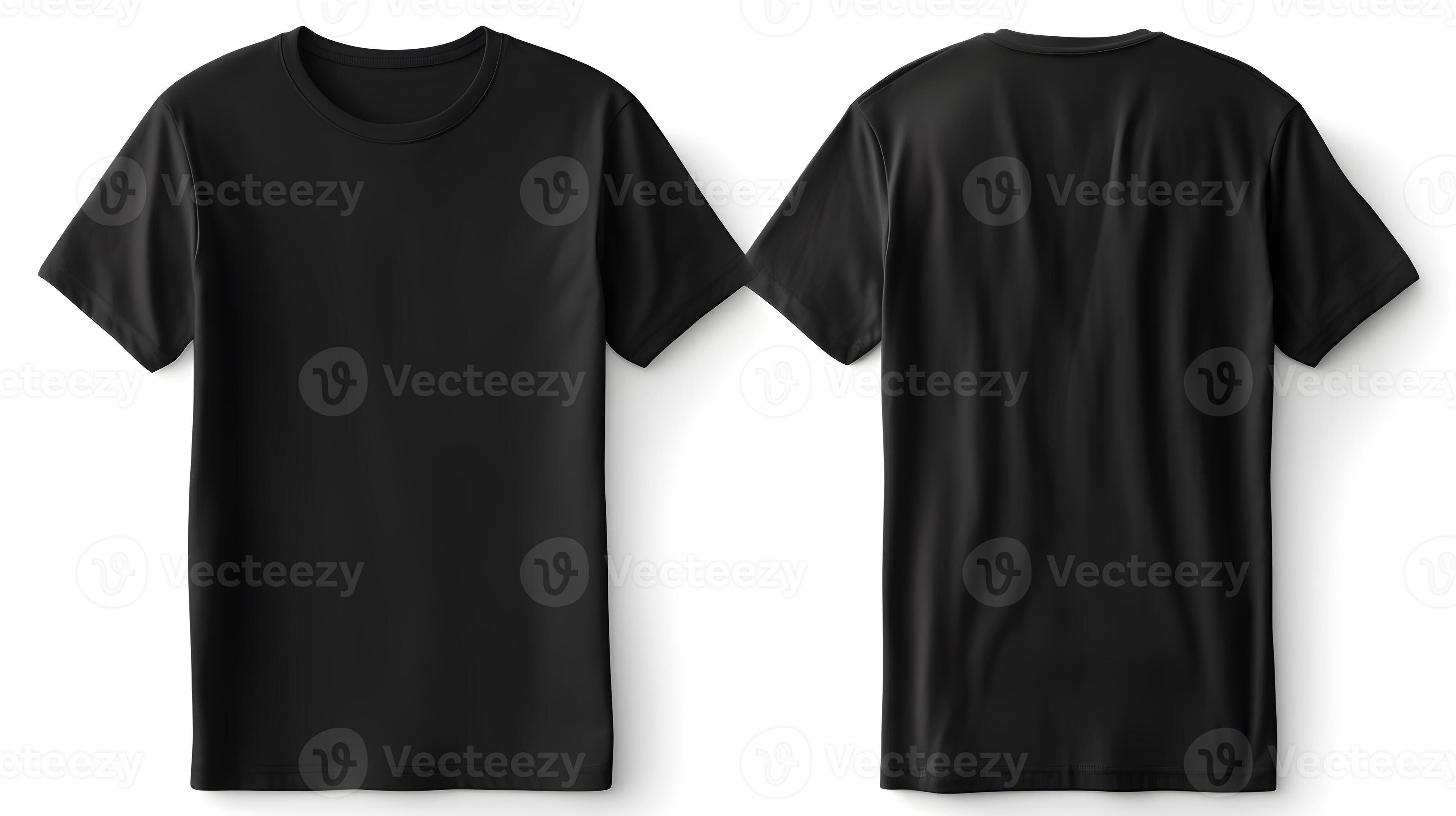 blank black t shirt mockup, close up black t-shirt on white background ...