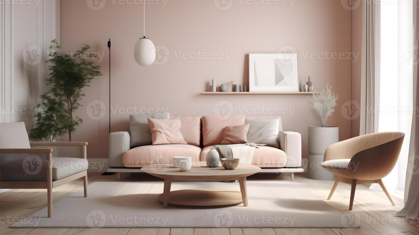 simple minimalist living room interior, photo