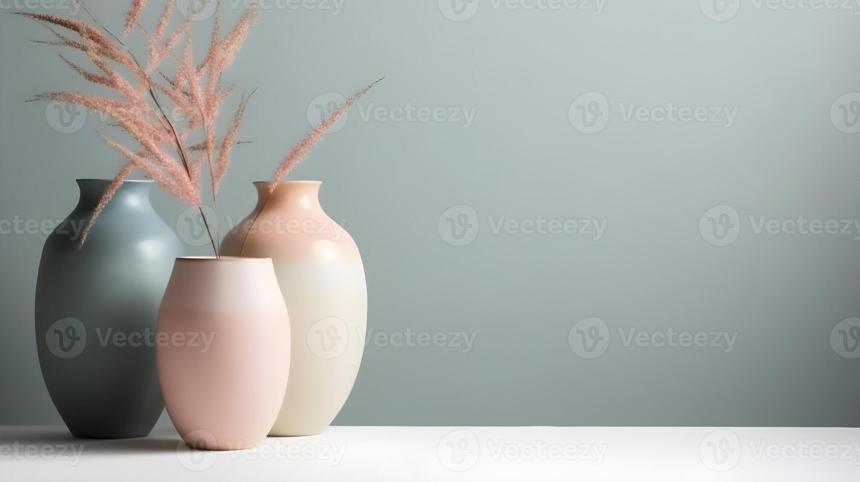 minimalist pastel vase decoration, photo