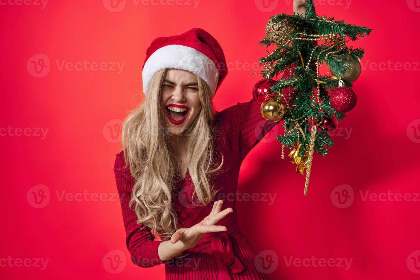 mujer vistiendo Navidad fiesta Moda rosado antecedentes foto