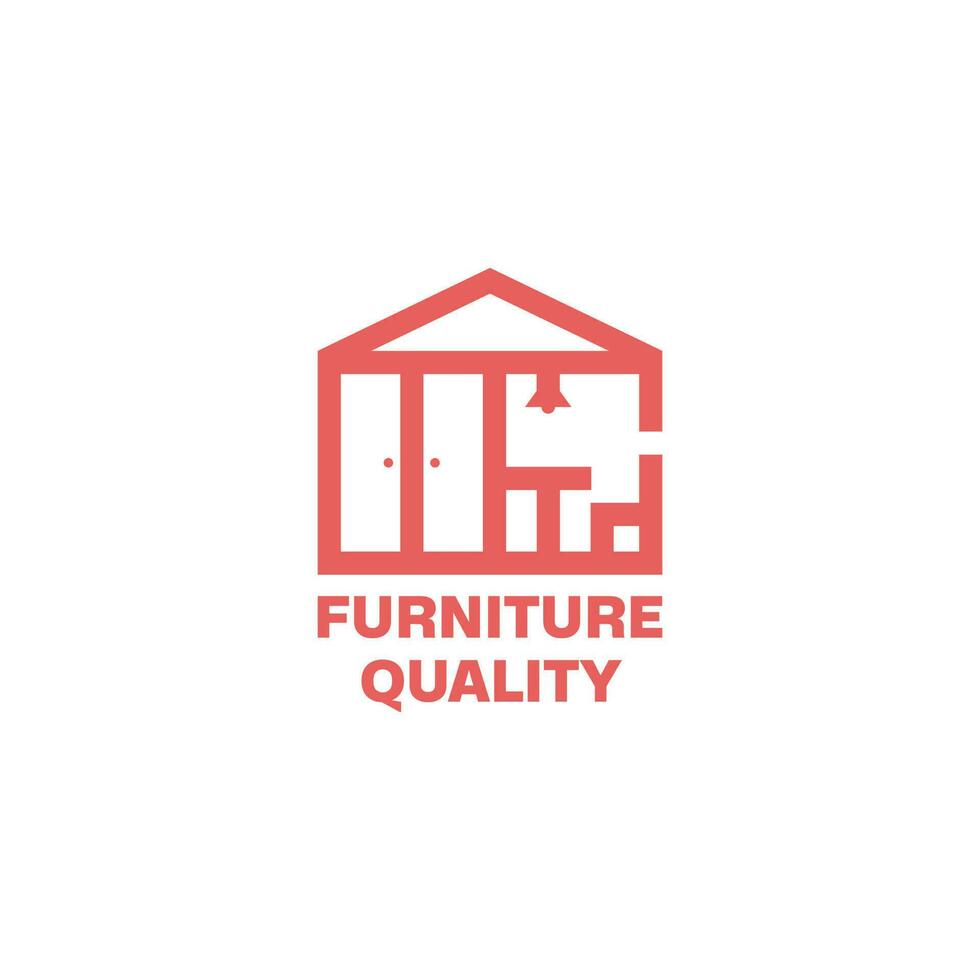 logo with a combination of home furnishings and a minimalist home shape vector