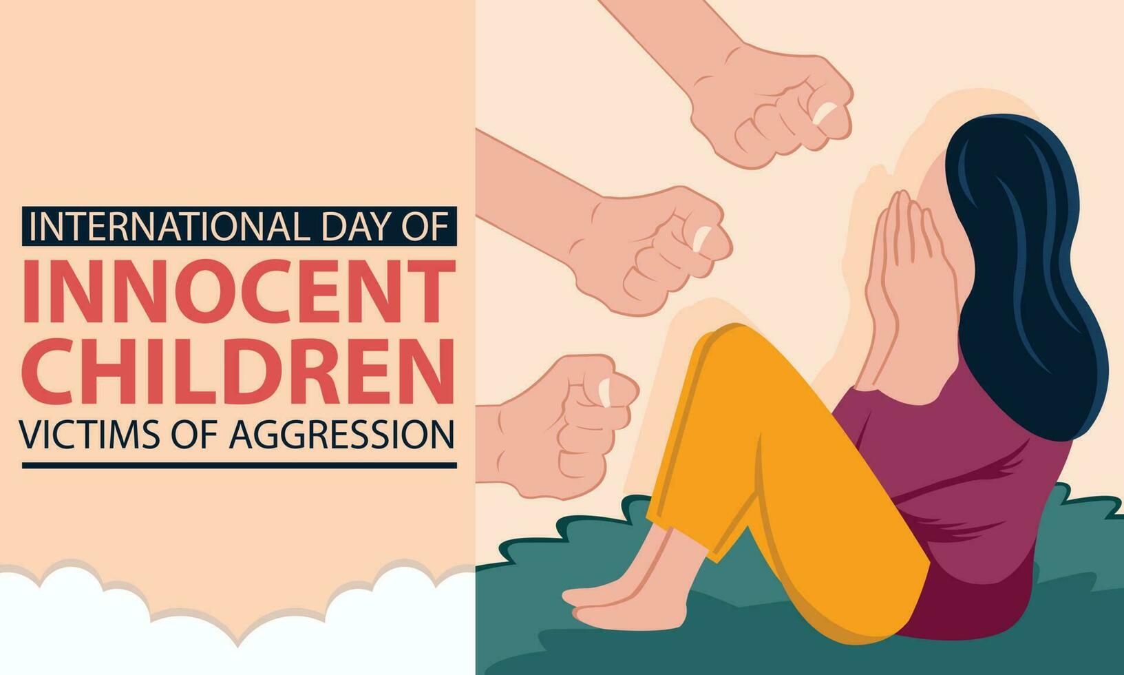 illustration vector graphic of a girl in a bully, perfect for international day, innocent children victims of aggression, celebrate, greeting card, etc.