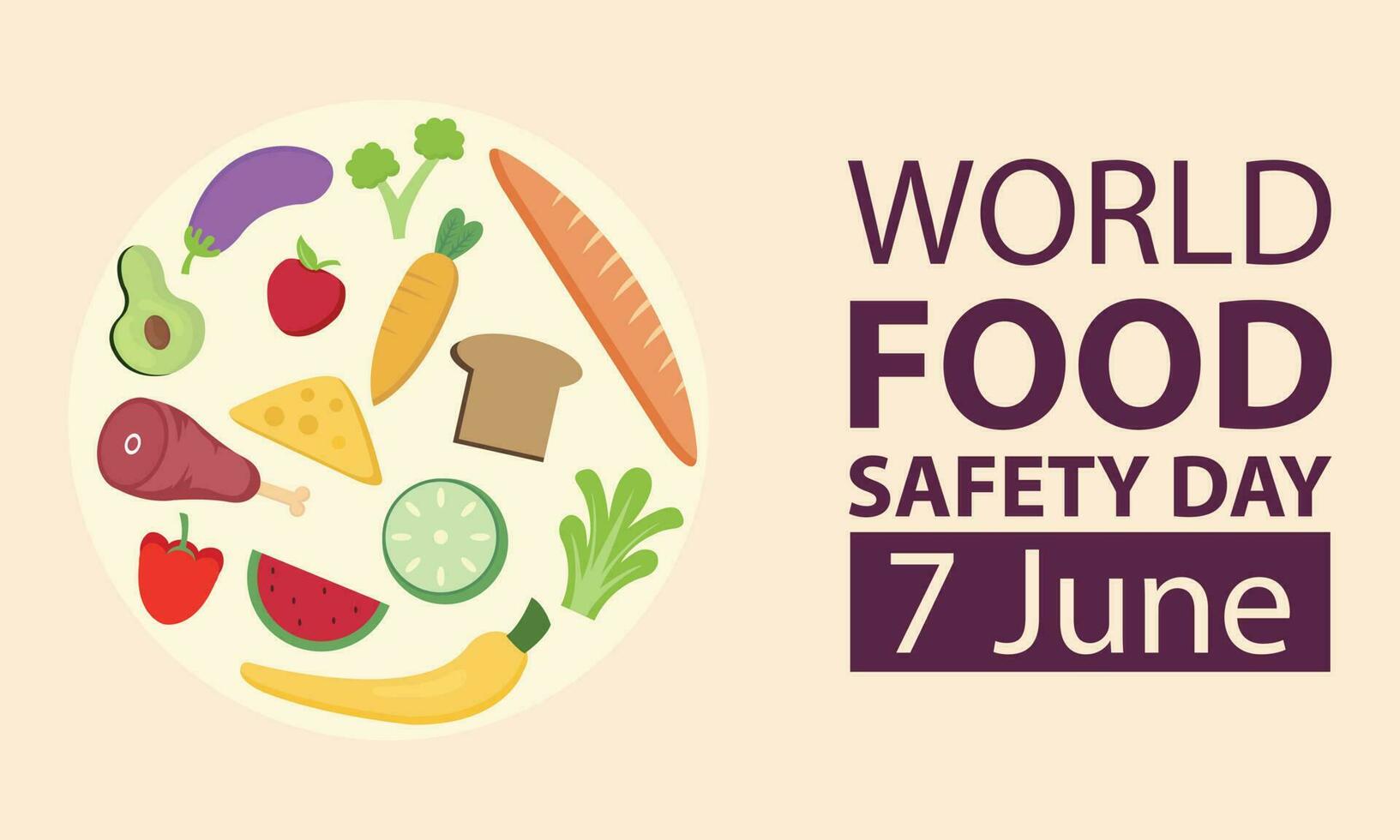 illustration vector graphic of nutritious food group, perfect for international day, world food safety day, celebrate, greeting card, etc.