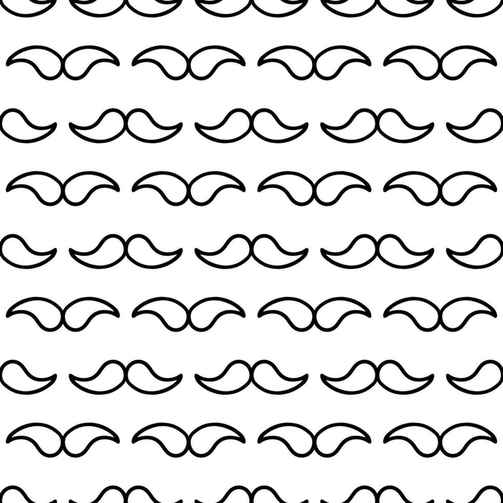 Barber shop mustache vintage gentleman vector seamless pattern. Background or texture with black curly retro mustaches