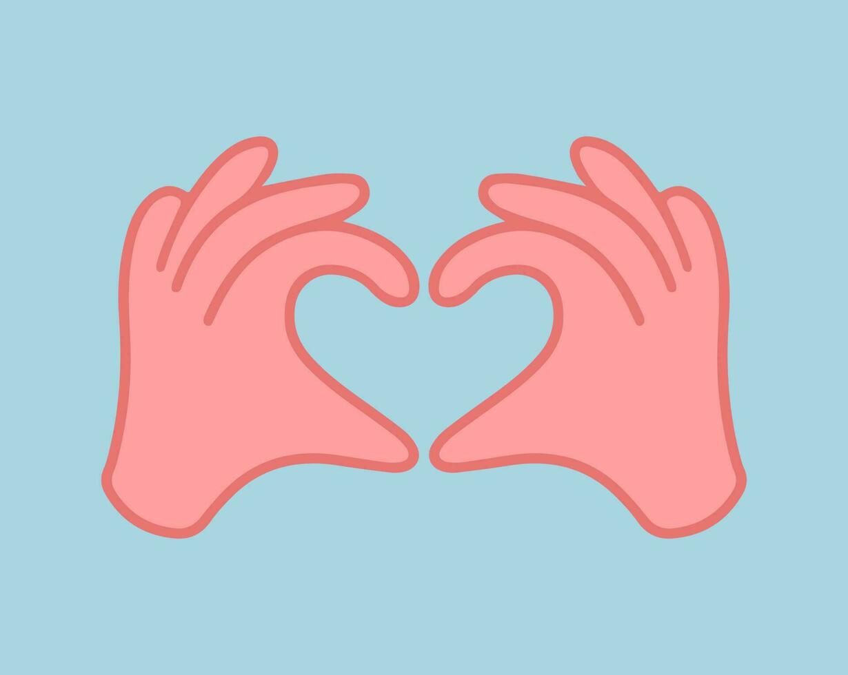 Hands making or formatting a heart symbol icon. I love you heart sign. vector