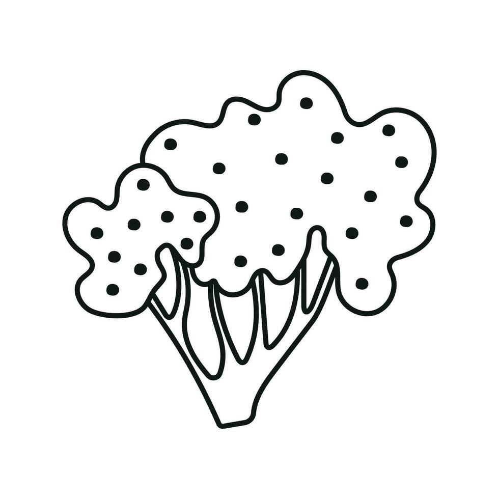 Vector illustration of bush with berries in doodle style