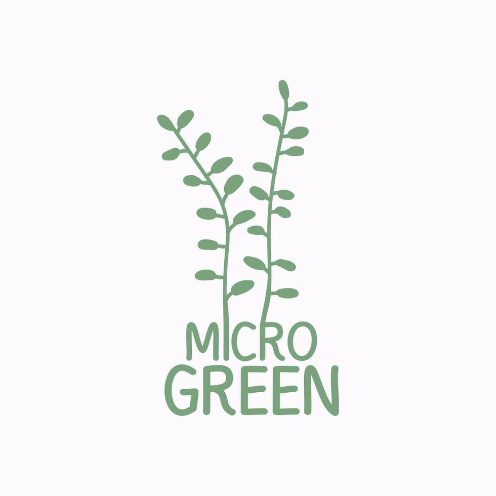 Logo farm. Microgreens and organic food. Vector isolated logotype.