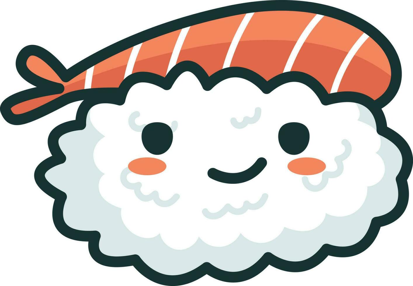 Cute Sushi illustration, vector, character, tuna, seafood, sashimi, kawaii vector