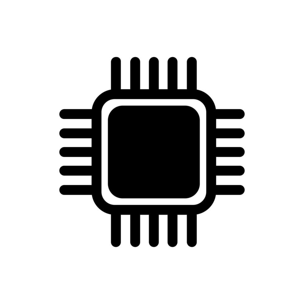 Chip vector icon. Microchip  illustration symbol. CPU sign. core logo.