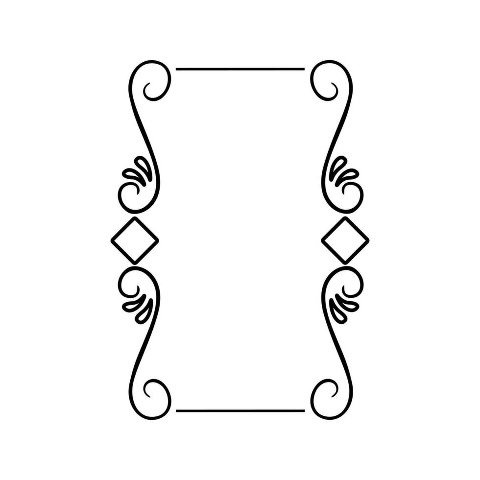 Vintage calligraphic frames vector icon. retro elegant ornamental borders illustration sign. old mirror Symbol.