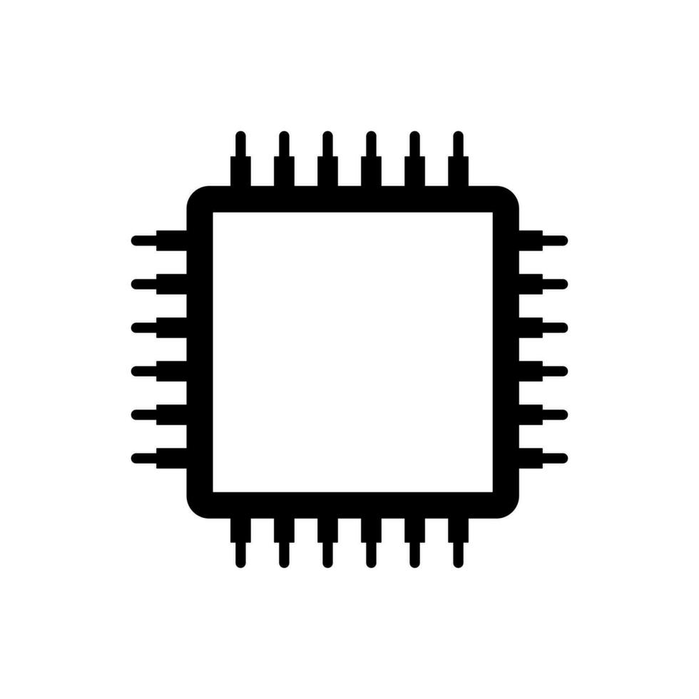 Chip vector icon. Microchip  illustration symbol. CPU sign. core logo.